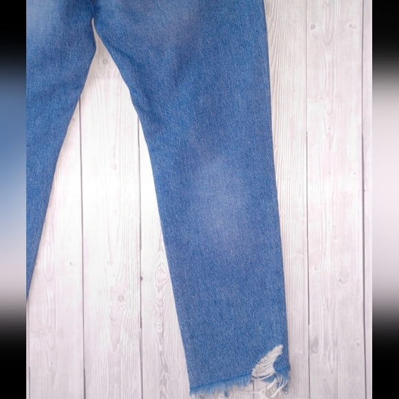 M & S Straight Leg Ripped Jeans Size 10 - Picture 4 of 5